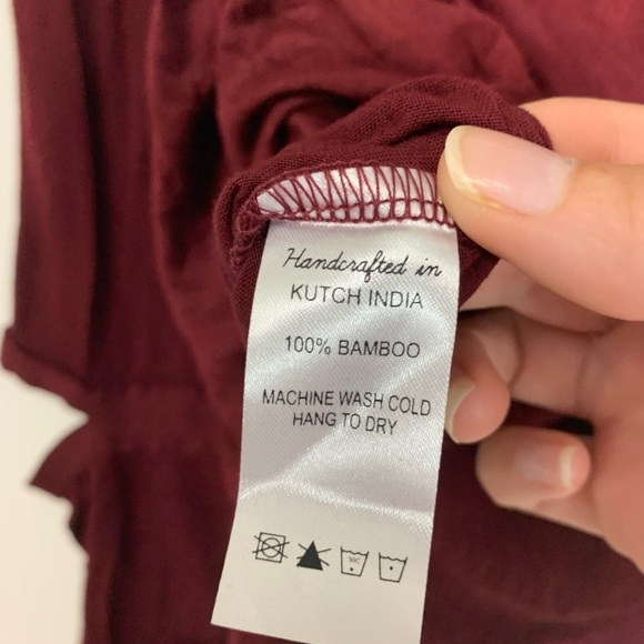 Laura Siegel Handcrafted Tunic Blouse 100% Bamboo Cut Out Elbow Detail Size XS - Picture 4 of 7